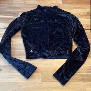 Lululemon Black Crushed Velvet Crop Top